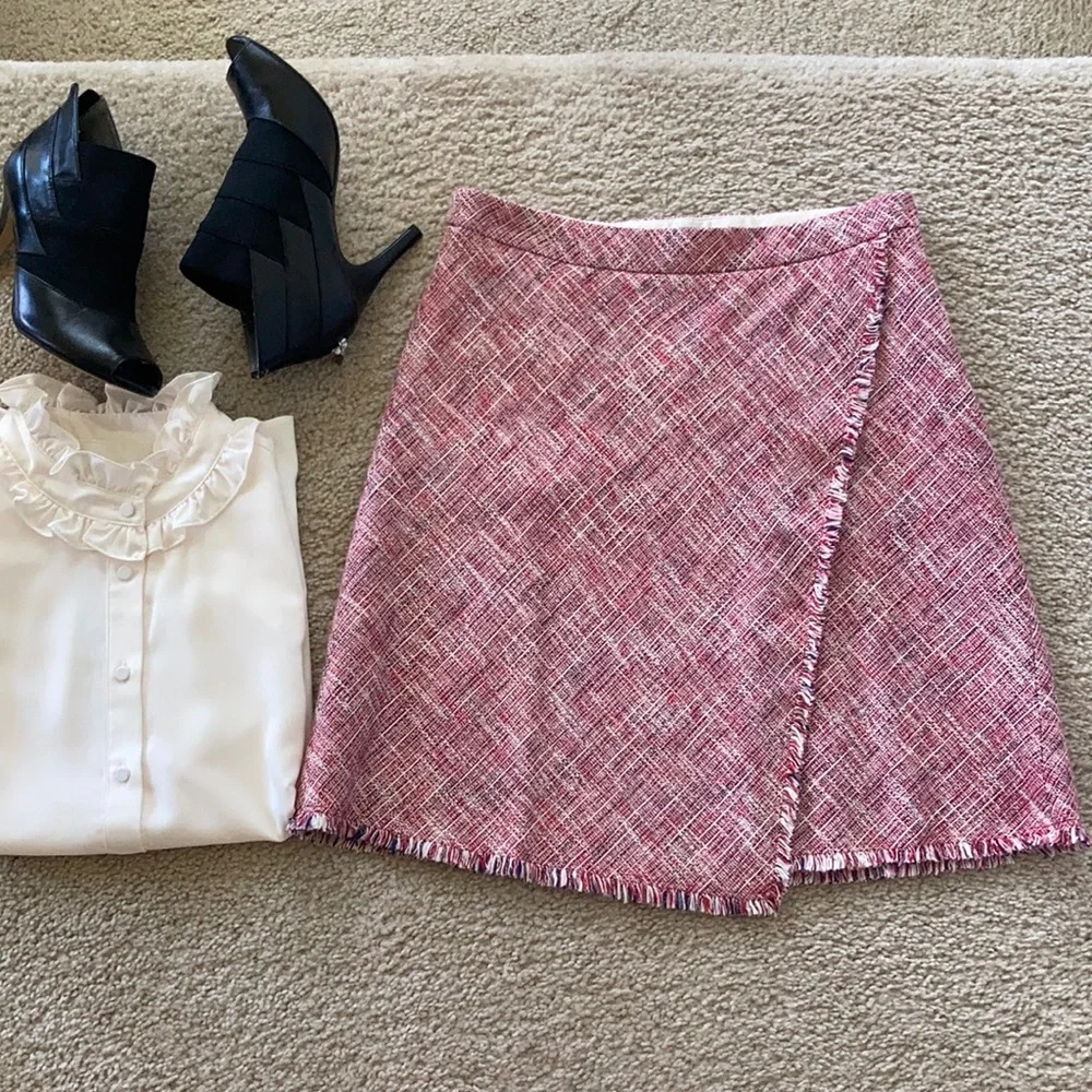 Banana Republic Faux Wrap Fringed Skirt - Picture 1 of 8